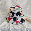 Front view of diner print bucket hat